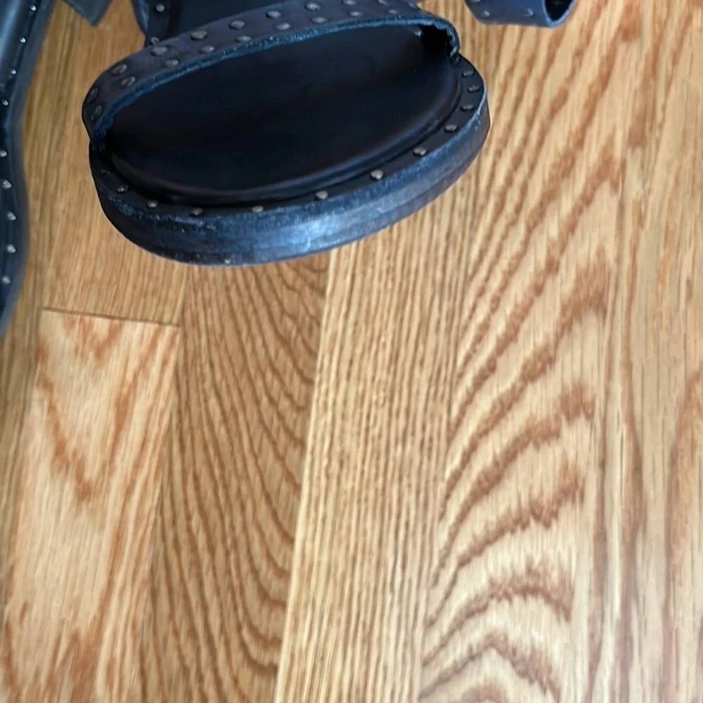 New Free People Happiness Block Heel Sandal Black Size 38 or 8